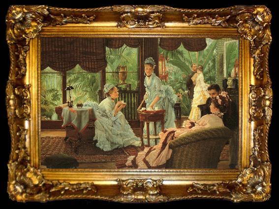 framed  James Tissot In the Conservatory (Rivals), ta009-2
